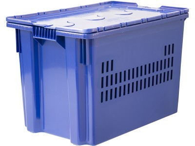 Ящик перфорированный 600×400×415 мм, объем 75 л., арт.: 606-1 SP м, оранжевый, код: 18780