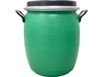 Бочка 48л. круглая, с крышкой и обручем, код: 35695