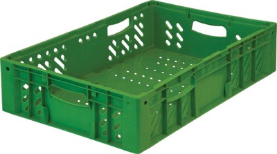Ящик перфорированный 600×400×140, арт.: 118, объём 33.6, зелёный, код: 00353
