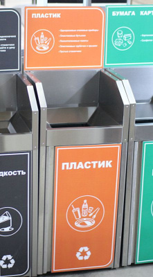 Урна ТС для твердых отходов, 500х500х1100, шлифованная, с емкостью 100 л