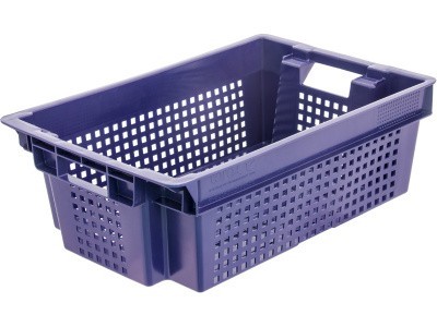 Ящик перфорированный 600×400×200, арт.: 102, объём 37, зелёный, код: 00338