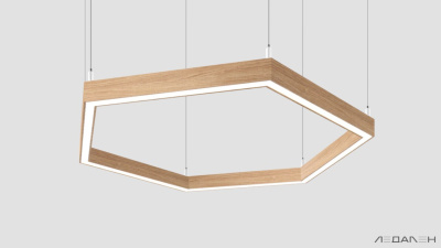 Шестиугольный светильник WOOD HEXAGON 5000K 80W, корпус Дуб