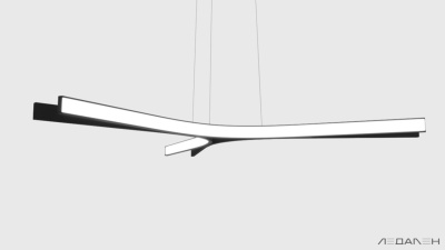 Светильник дуга ARCO TRIO 3000K 30W, корпус черный