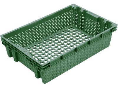 Ящик перфорированный 600×400×152, арт.: 403, объём 27, синий, код: 01468