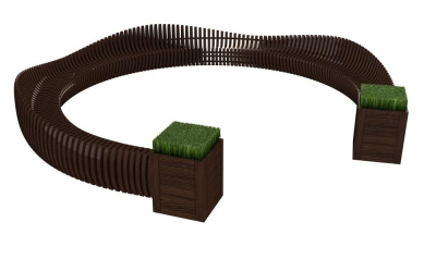 Скамейка «Long bench» Вазон