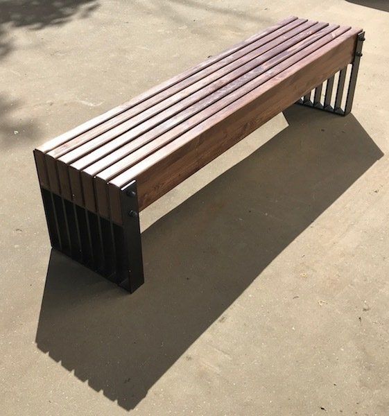 Скамейка стальная «Simple line» без спинки 1,5 м