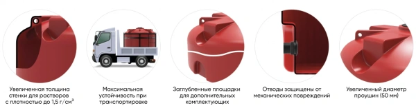 Емкость КАС 4500 TR с откидной крышкой красный