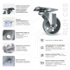Колесо термостойкое RONEL RL01 CSS 80, диаметр 80 мм, нагрузка 144 кг