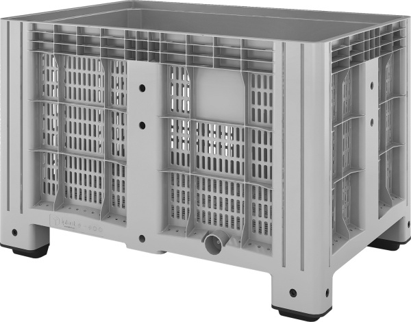 Контейнер 1200х800х800 мм перфорированный на ножках, арт. SDBOX 1208 P серый, код: 13896