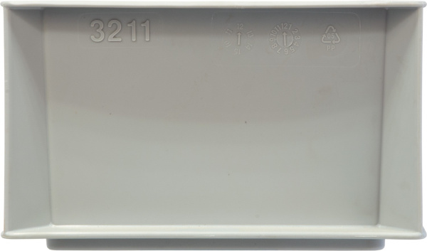 Ящик сплошной 300×200×120 мм, объем 4 л., арт.: 800.02, серый, код: 09947