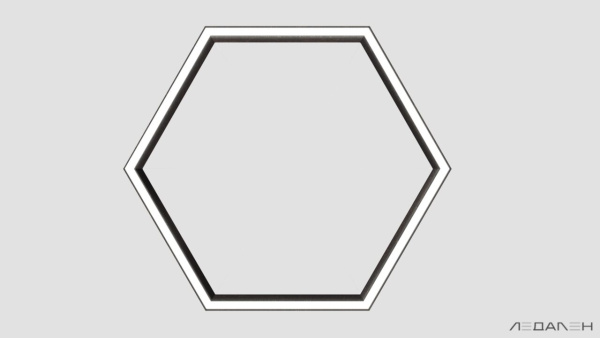 Шестиугольный светильник WOOD HEXAGON 5000K 80W, корпус Венге