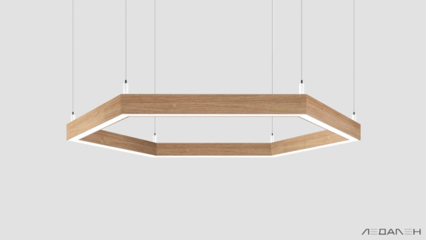 Шестиугольный светильник WOOD HEXAGON 3000K 80W Дуб, корпус 