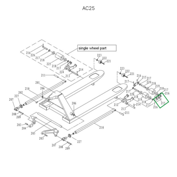 Соединительная пластина подвильных роликов гидравлических тележек AC25