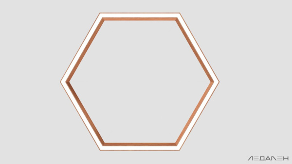 Шестиугольный светильник WOOD HEXAGON 5000K 80W, корпус Груша