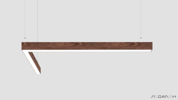 L-образный светильник WOOD ANGLE L 3000K 32W, корпус Американский орех