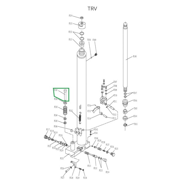Шток нагнетательный гидроузла для TRV1020