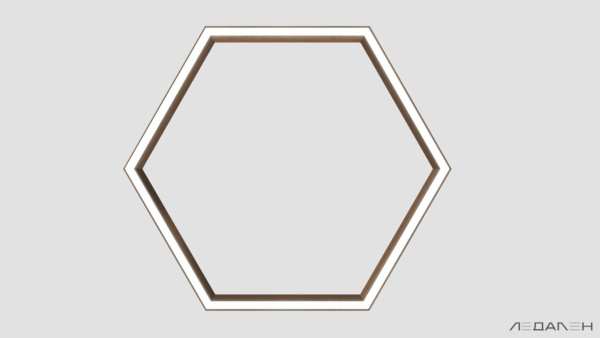 Шестиугольный светильник WOOD HEXAGON 3000K 80W Орех грецкий, корпус 