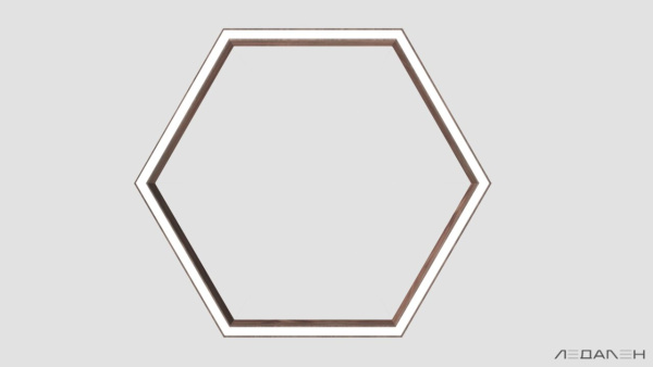 Шестиугольный светильник WOOD HEXAGON 5000K 80W, корпус Американский орех
