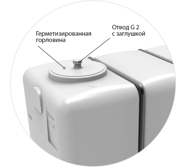 Емкость KR 4000л белая для транспортировки в обрешетке