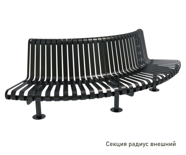 Скамейка стальная «Темп» Секция прямая