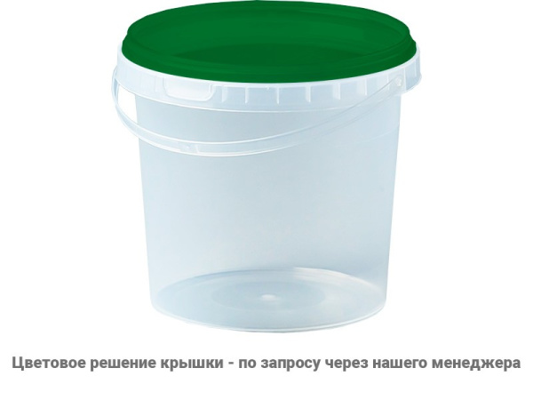 Ведро пластиковое 1 литр с крышкой, арт. ВП 1 прозр new, код: 23551