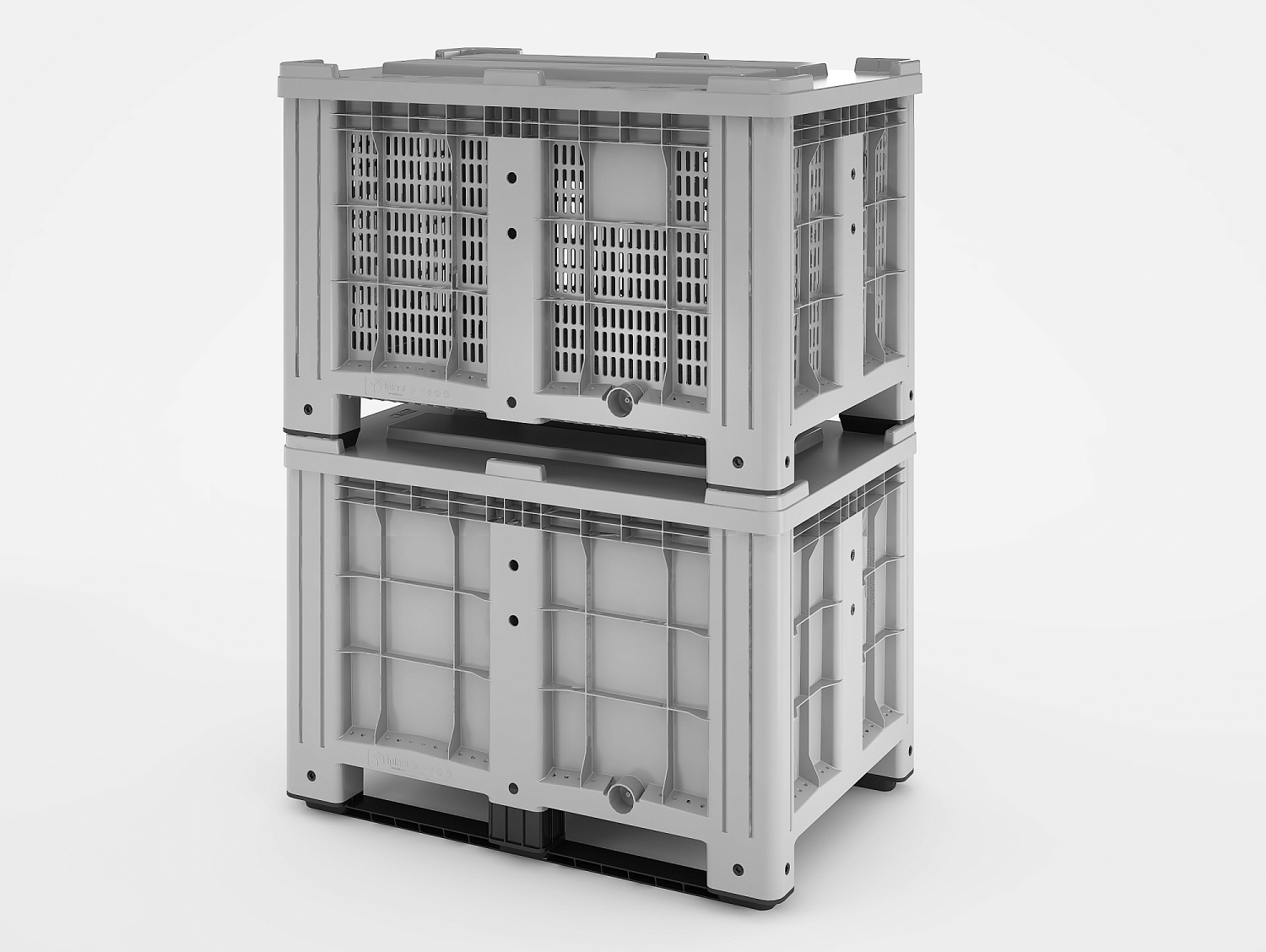 Контейнер iBox 1200х800х800 сплошной на полозьях с пробкой 2"