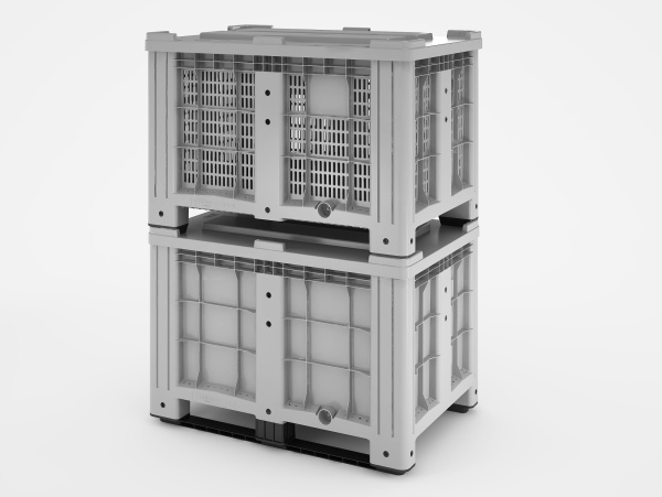 Контейнер iBox 1200х800х802 сплошной на полозьях с пробкой 2"