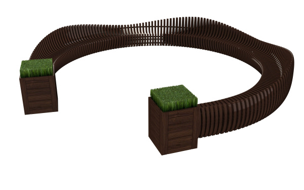 Скамейка «Long bench» Вазон