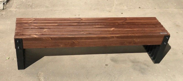 Скамейка стальная «Simple line» без спинки 1,5 м