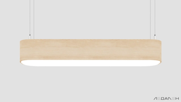 Овальный светильник WOOD OVALE 6000K 154W, корпус Ясень белый