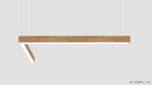 L-образный светильник WOOD ANGLE L 5000K 32W, корпус Дуб