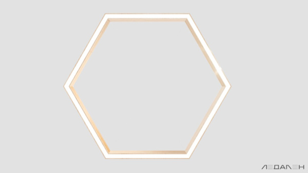 Шестиугольный светильник WOOD HEXAGON 4000K 80W, корпус Ясень белый
