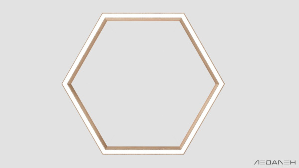 Шестиугольный светильник WOOD HEXAGON 6000K 80W, корпус Дуб